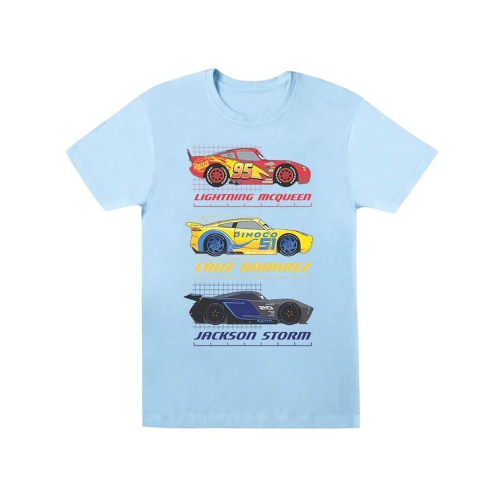Cars Girls Racer Profile Cotton T-Shirt / Baby Blue